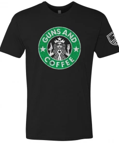 Bare Arms Gear BA Trading Ladies Apparel Guns & Coffee T-Shirt