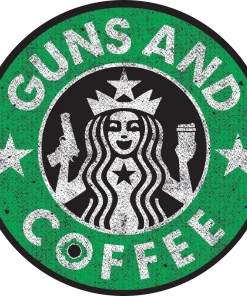 Bare Arms Gear Stickers Guns & Coffee Sticker