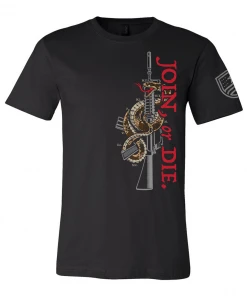 Bare Arms Gear Join Or Die Vertical T-Shirt BA Trading Mens Apparel