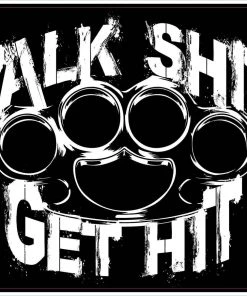 Bare Arms Gear Talk Shit Get Hit Sticker Stickers