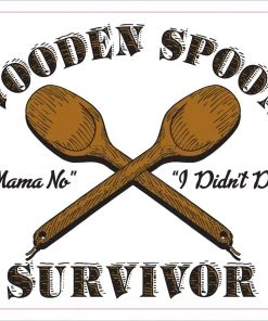Bare Arms Gear Wooden Spoon Survivor Sticker