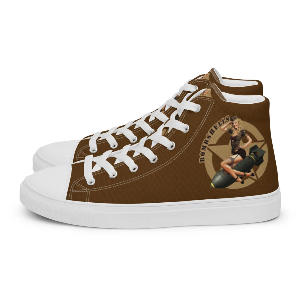 Bare Arms Gear Bombshells - Women’s High Top Canvas Shoes 2 Bare Arms Gear Bombshells - Women’s High Top Canvas Shoes